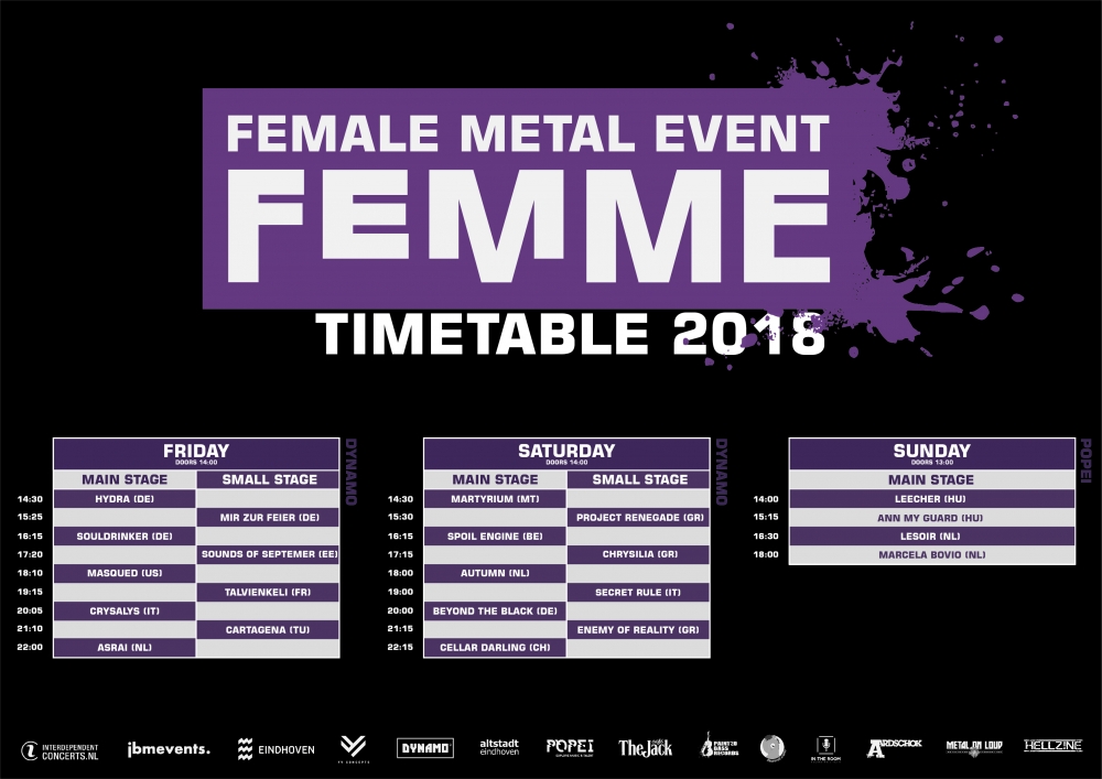 Time schedule femme 2018 has been announced